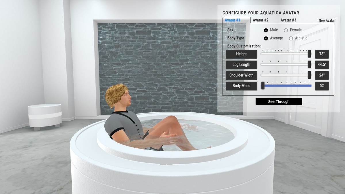 Fusion Rondo Bathtub and Spa 3D Body Position